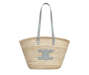 Celine Medium Triomphe Celine Classic Panier In Palm Leaves