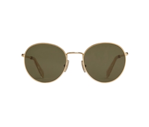 Celine Metal Frame 06 Sunglasses In Metal With Mineral Glass Lenses Gold Green