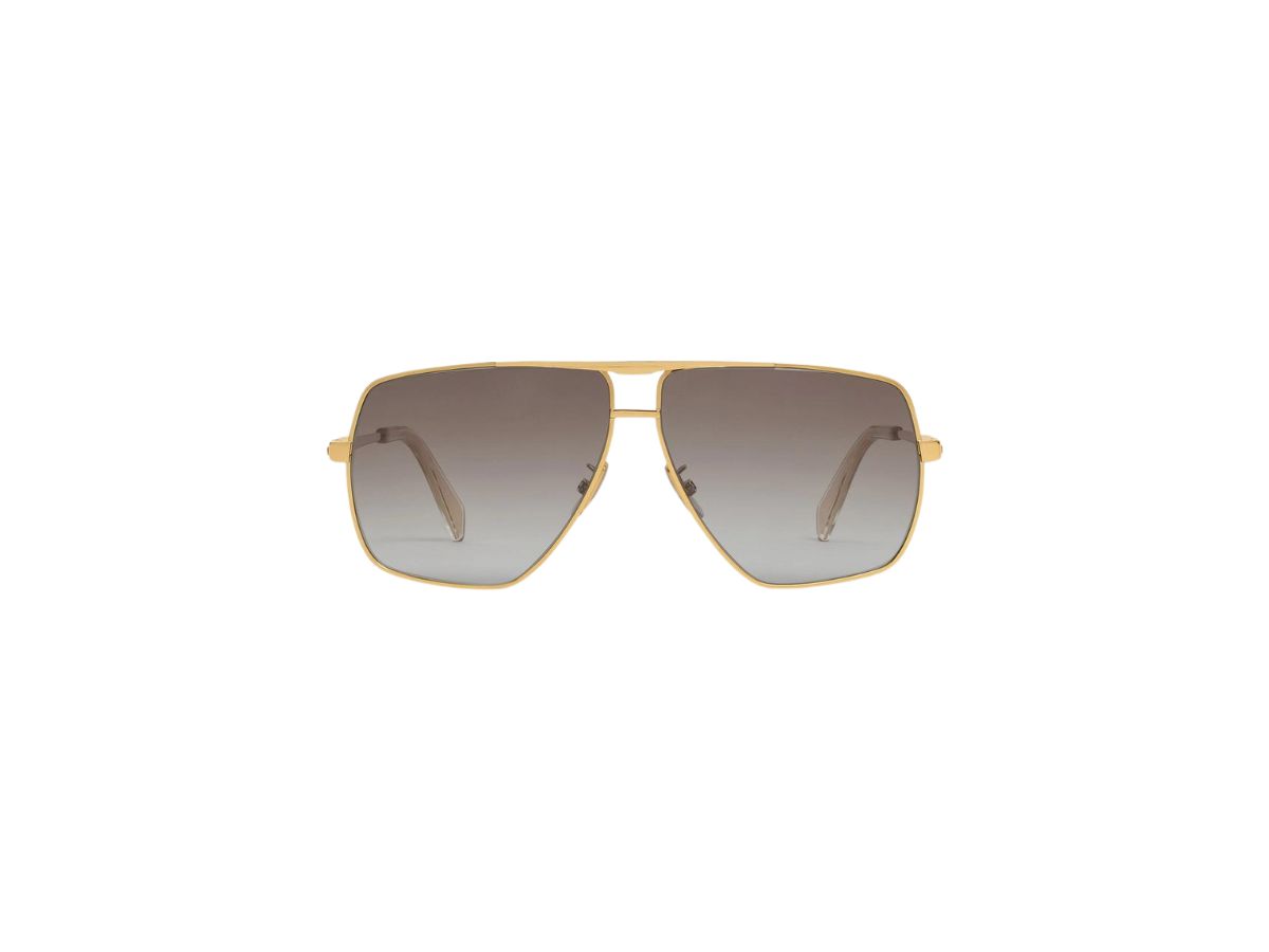 TRIOMPHE SUNGLASS 497822 IN GOLD METAL BROWN SMOKE LENSES