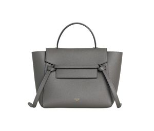 Celine Micro Belt Bag In Grained Calfskin With Gold Finishing Grey