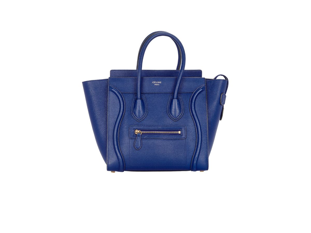 Micro luggage handbag in drummed calfskin best sale