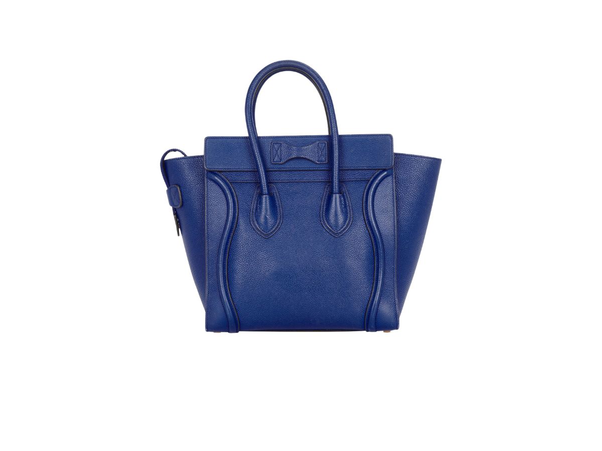 SASOM bags Celine Micro Luggage Handbag In Drummed Calfskin Blue Check the latest price now