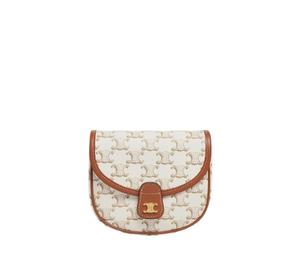Buy Celine Mini Besace In Triomphe Canvas And Calfskin With Gold Finishing White at Sasom – Authentic and Ready to Ship
