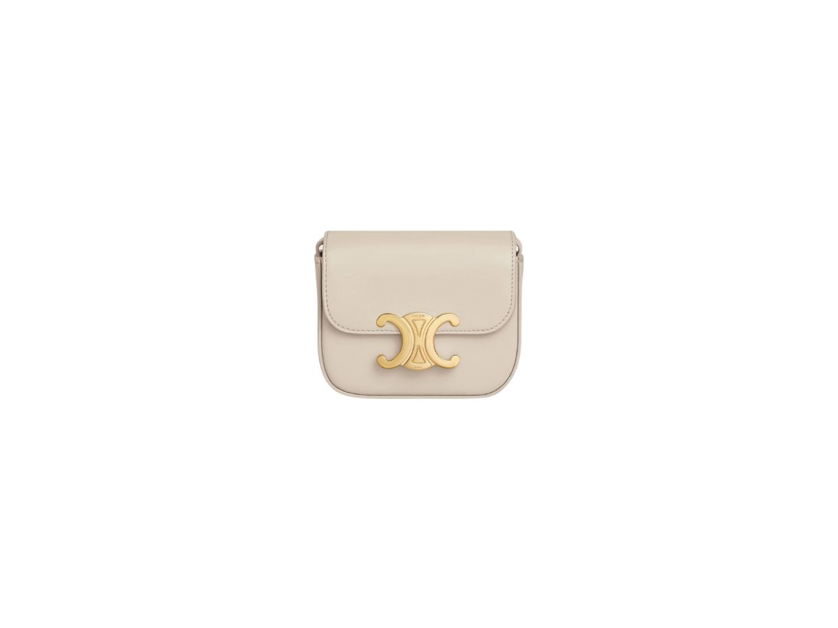 Celine Mini Claude In Shiny Calfskin With Gold Finish