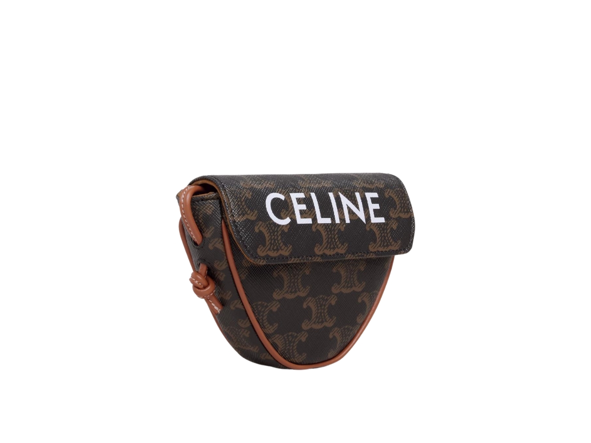 TRIANGLE BAG IN TRIOMPHE CANVAS WITH CELINE PRINT - TAN