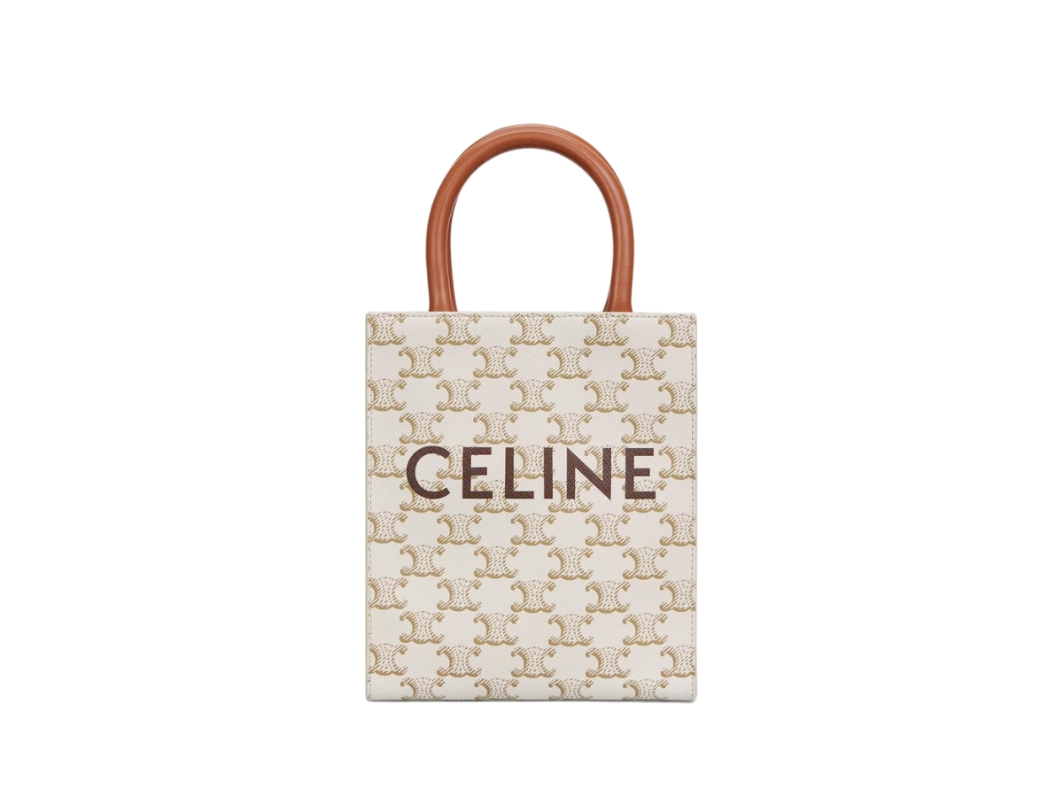 Celine Mini Vertical Cabas In Triomphe Canvas And Calfskin