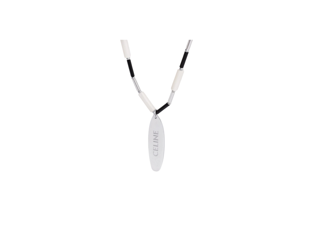 Celine Monochroms Surf Necklace in Brass with Rhodium Finish
