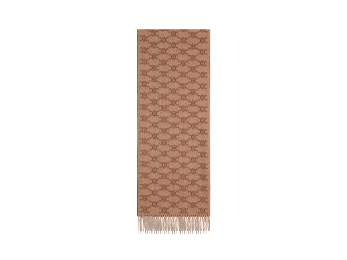 SCARF IN MONOGRAM CASHMERE - BROWN/TOFFEE