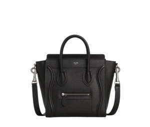 Buy Celine Nano Luggage Bag In Drummed Calfskin With Silver Finishing Black at Sasom – Authentic and Ready to Ship