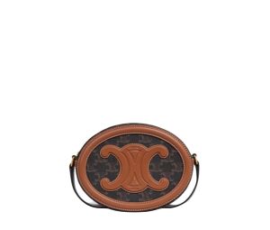 Buy Celine Oval Bag Cuir Triomphe In Triomphe Canvas And Calfskin With Gold Finishing Tan at Sasom – Authentic and Ready to Ship
