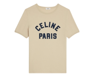 Celine Paris 70'S T-Shirt In Cotton Jersey Champagne Fonce Navy