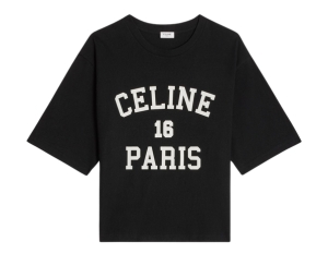 Celine Paris Loose T-Shirt In Cotton Jersey Black White