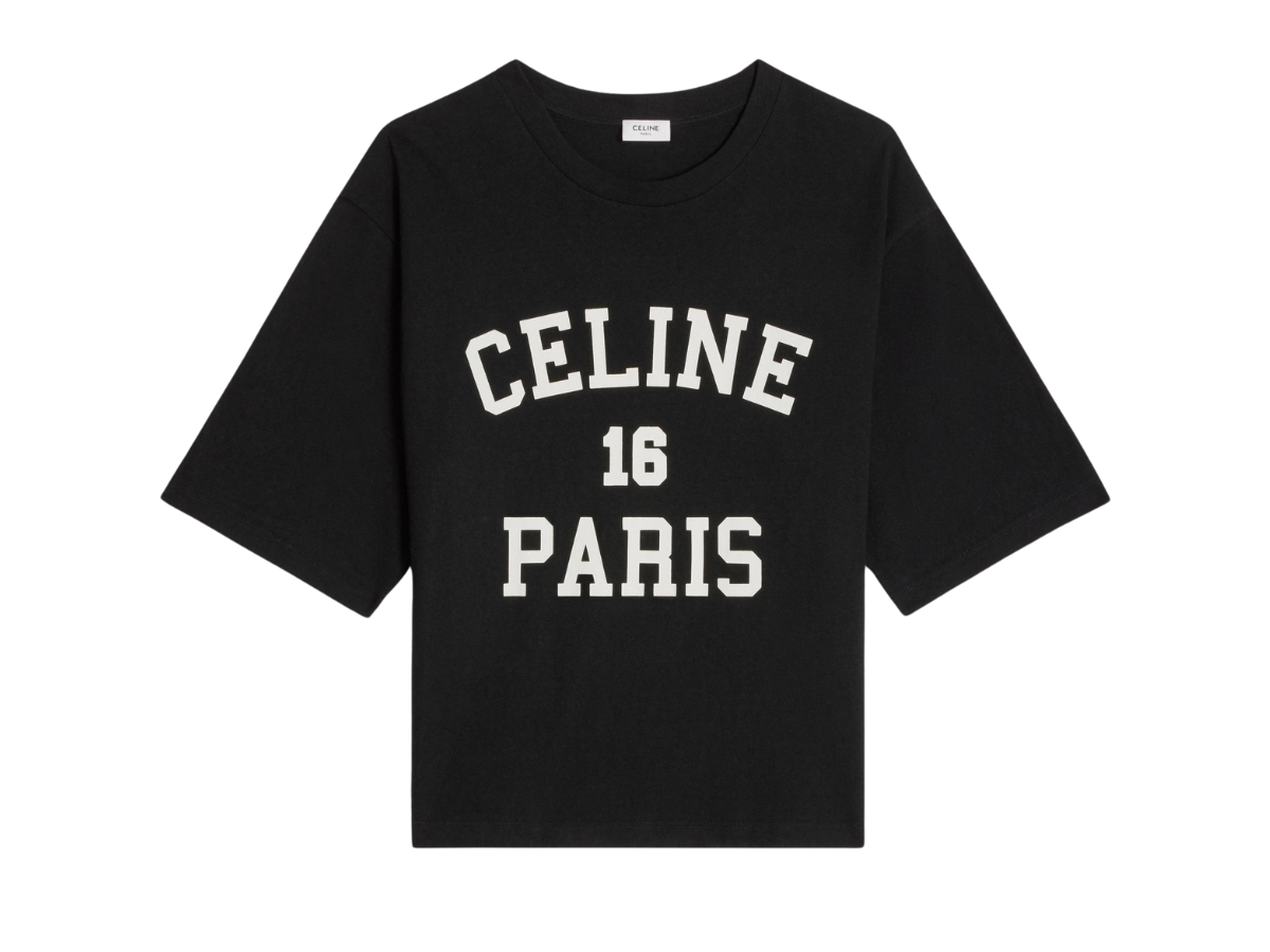 Celine Paris Loose T-Shirt In Cotton Jersey Black White
