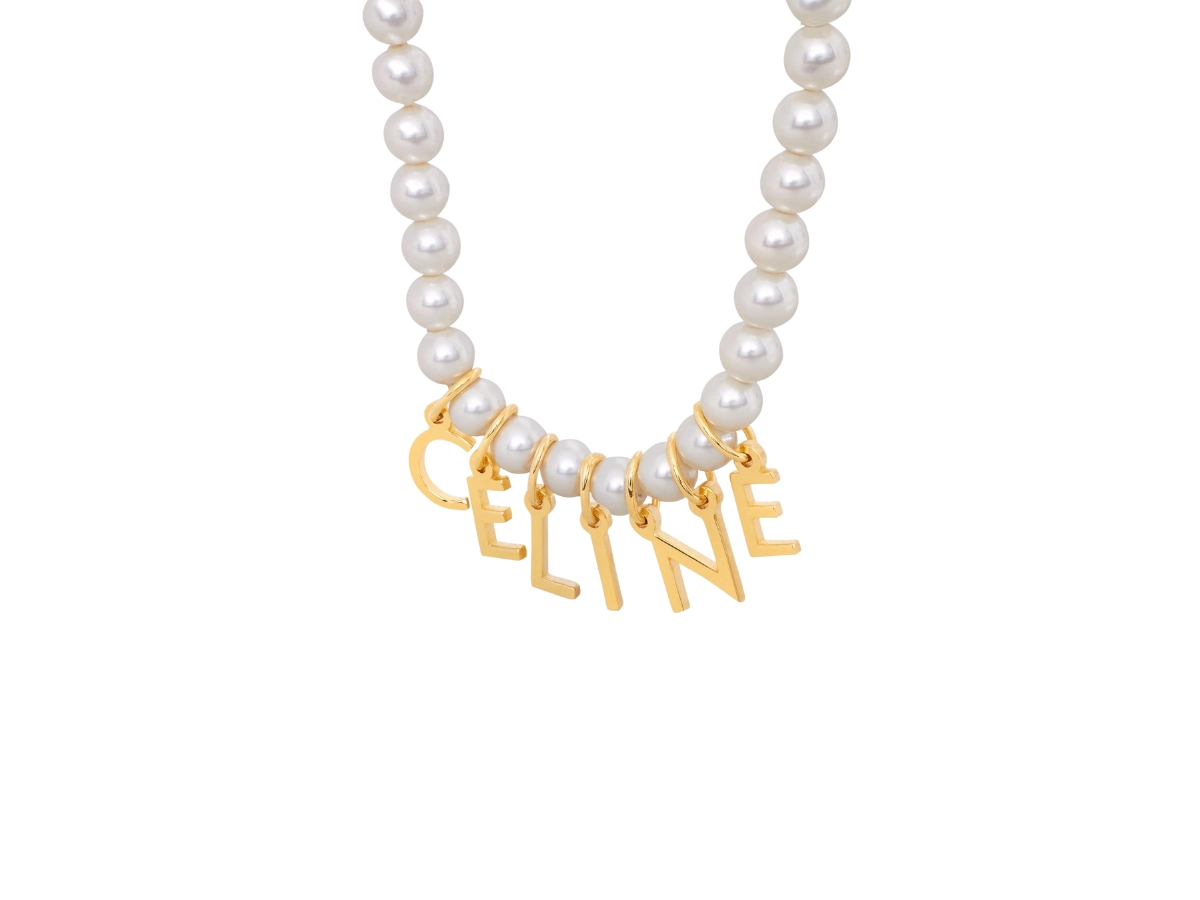 SASOM เครื่องประดับ Celine Paris Pearl Bracelet In Brass With Gold