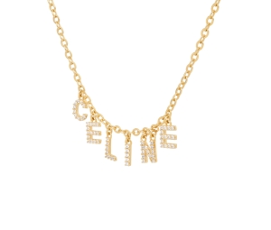 Celine Paris Strass Necklace In Brass With Gold Finish And Crystals