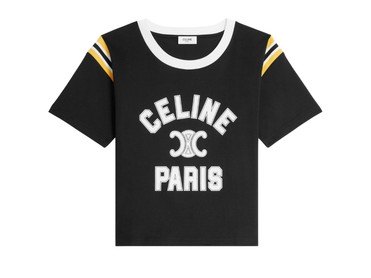 SASOM | apparel Celine Paris T-Shirt In Cotton Jersey Black Yellow ...