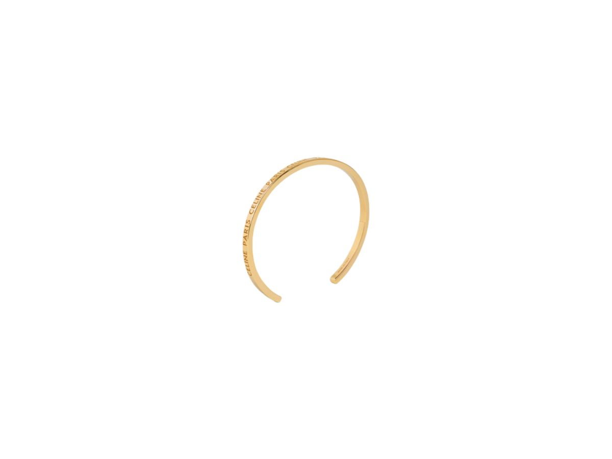 Celine Paris Thin Cuff In Brass With Gold Finish Gold