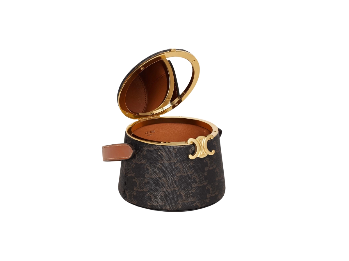 NINA MINAUDIERE 13 IN BLACK TRIOMPHE CANVAS GOLD HARDWARE