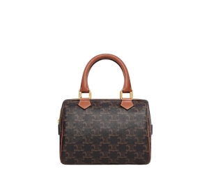 Buy Celine Small Boston In Triomphe Canvas And Calfskin With Gold Finishing Tan at Sasom – Authentic and Ready to Ship