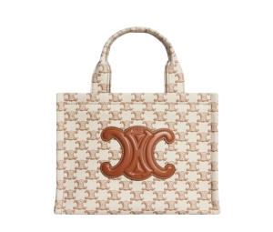 Celine Small Cabas In Textile With Triomphe Canvas Print And