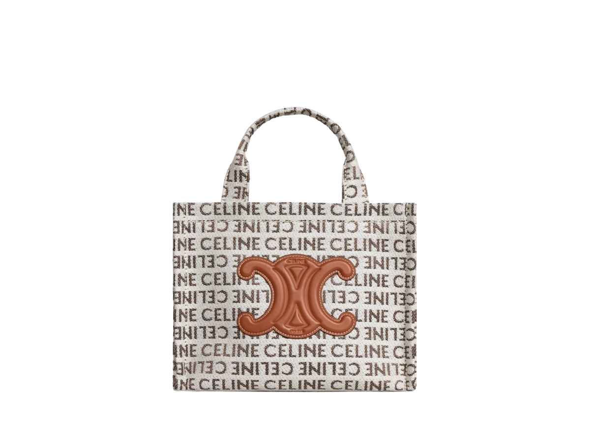 Celine Small Cabas Thais In Textile With Celine All-Over