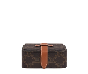 Buy Celine Small Jewels Case In Triomphe Canvas And Calfskin With Gold Finishing Hardware Tan at Sasom – Authentic and Ready to Ship
