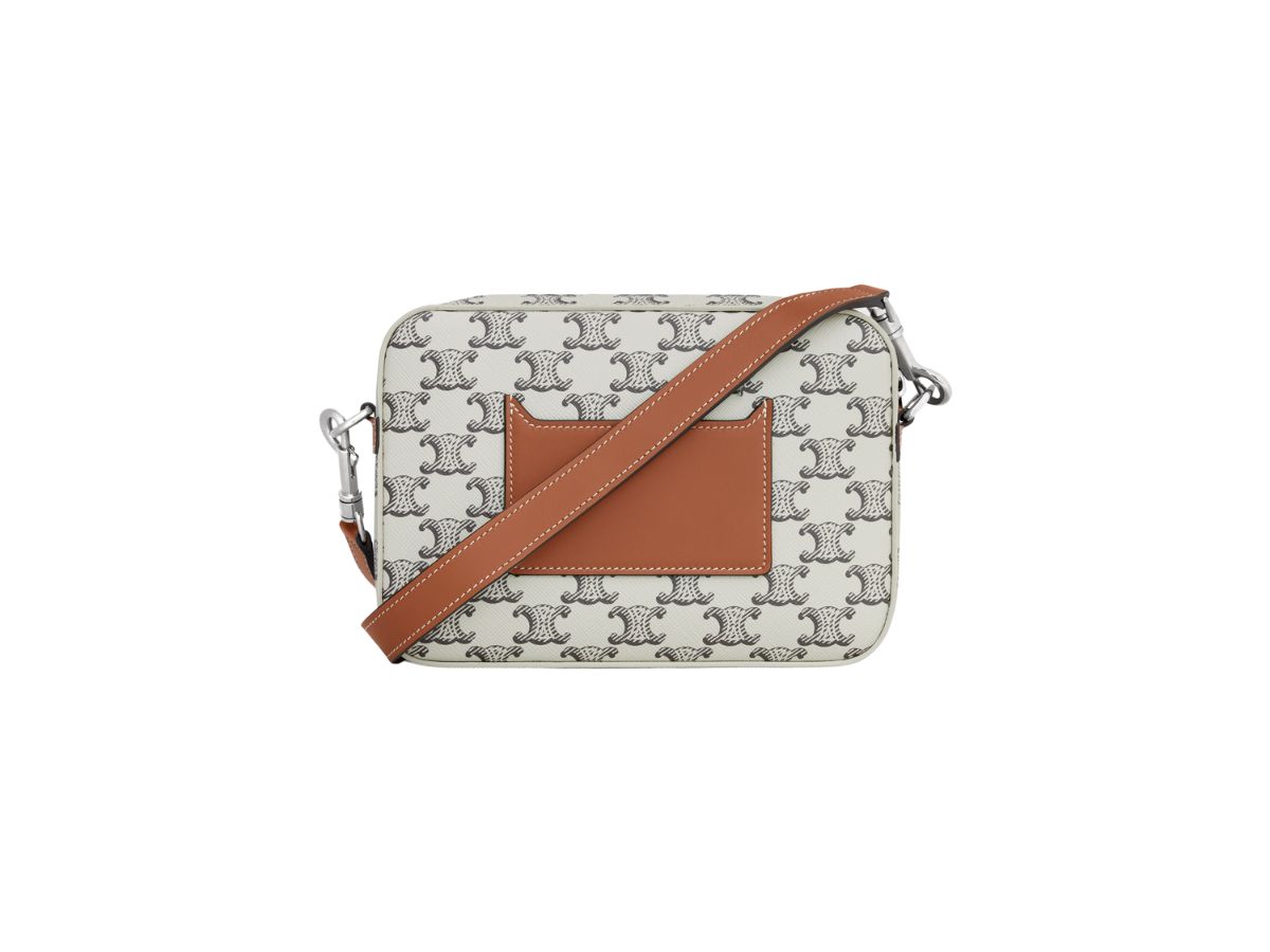 Celine Small Messenger In Triomphe Canvas And Calfskin Tan-Ecru