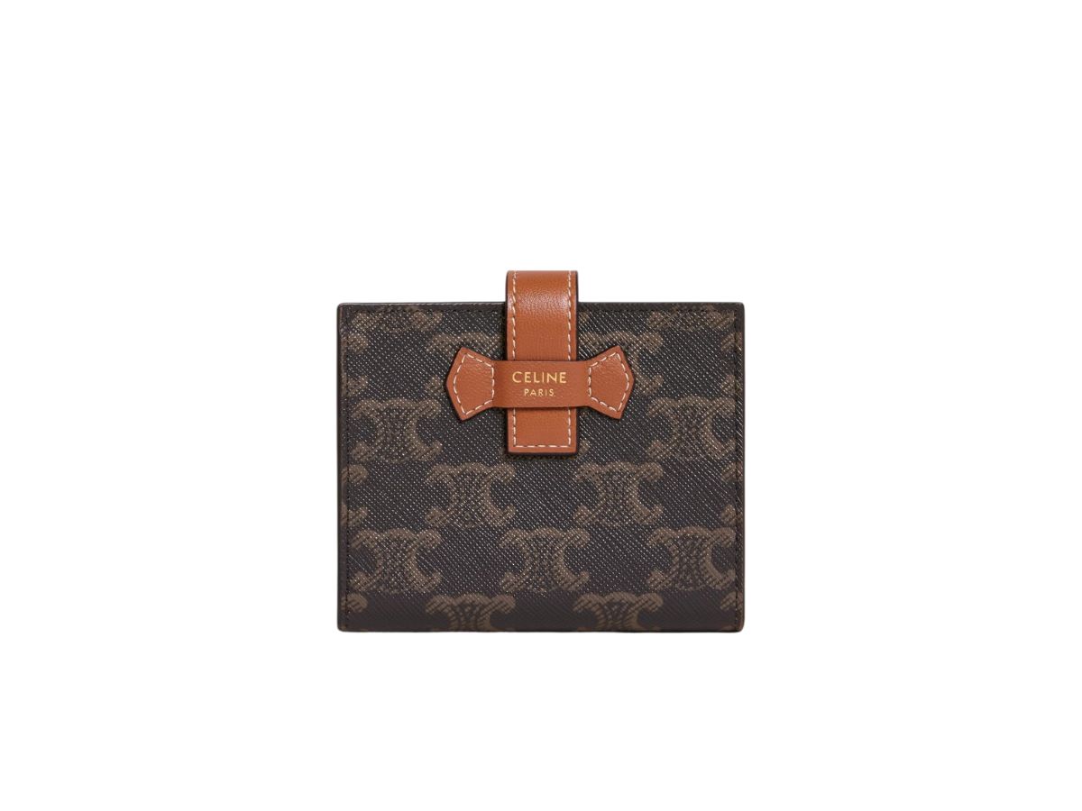 Small Strap Wallet in Triomphe Canvas and lambskin