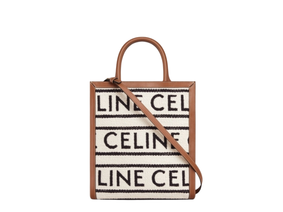 Celine Small Vertical Tote Bag in White