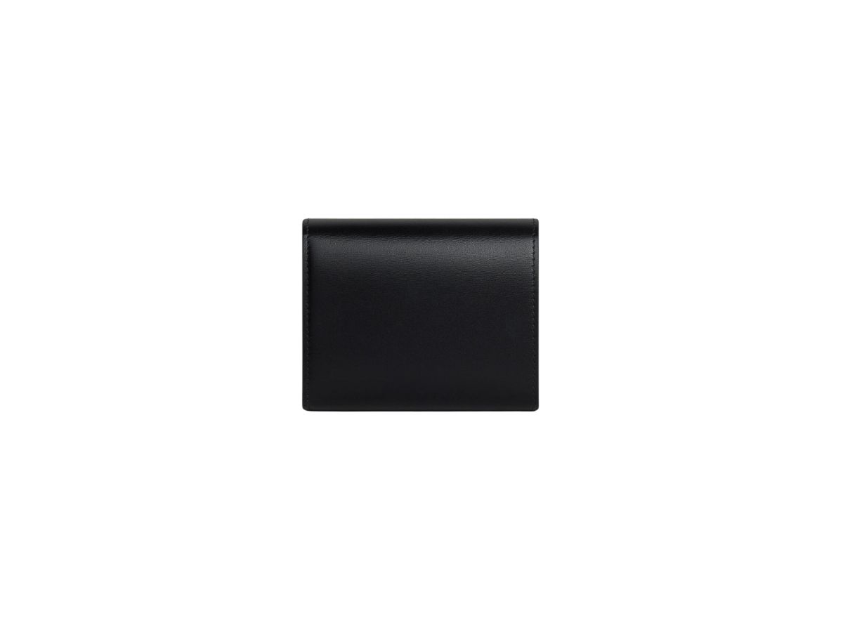 SMALL WALLET TRIOMPHE IN SHINY CALFSKIN - BLACK