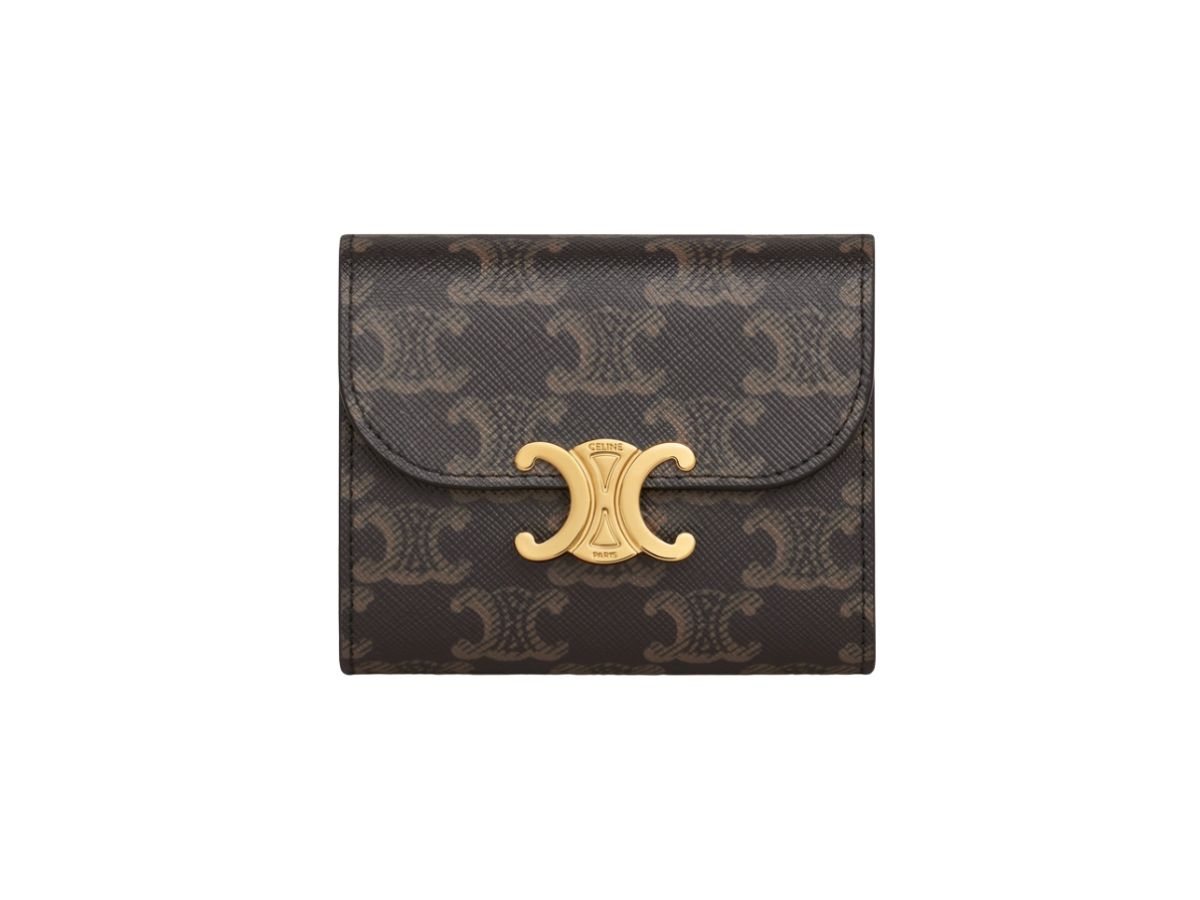 Women's Small Triomphe Wallet in Triomphe Canvas, CELINE