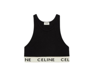 SASOM  apparel Celine Sports Bra In Athletic Knit Black Cream