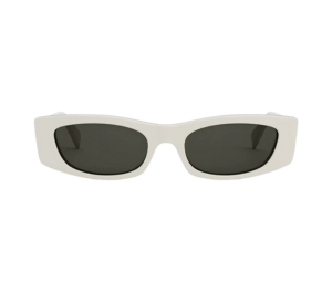 Celine Sunglasses In Shiny Solid Ivory With Dark Smoke Grey