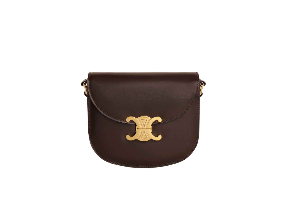 SASOM bags Celine Teen Besace Triomphe In Shiny Calfskin Brown