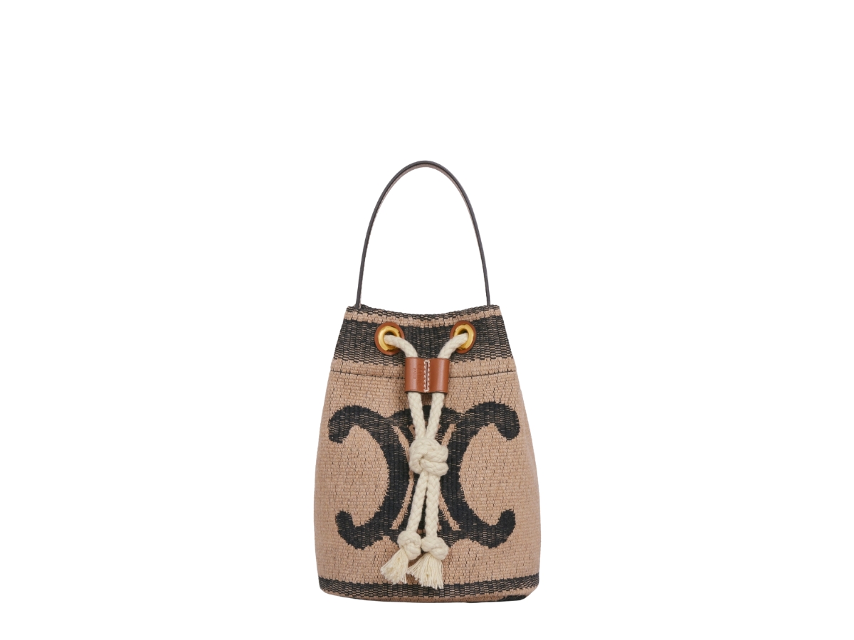 SASOM | bags Celine Teen Drawstring In Textile With Triomphe And 