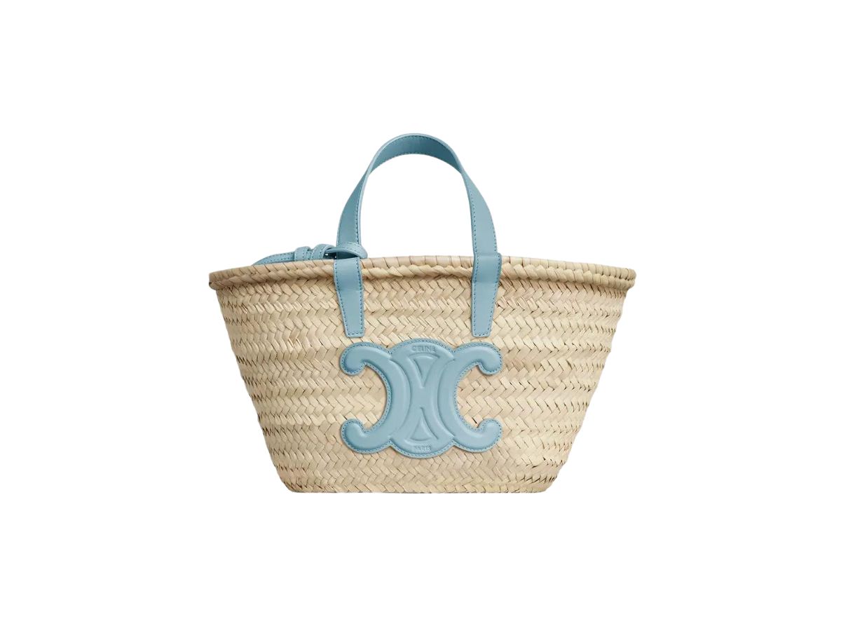 Celine Teen Triomphe Celine Classic Panier In Palm Leaves
