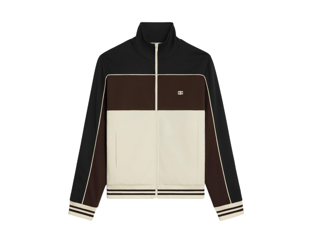 Celine Tracksuit Jacket In Double Face Jersey Ecru Dark
