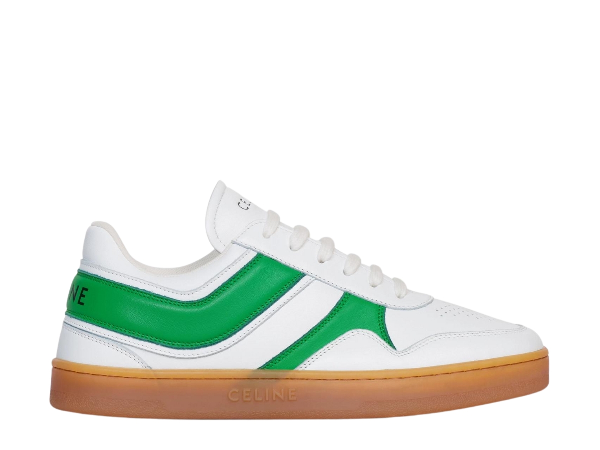 Celine Trainer Low Lace-Up Sneaker In Calfskin Optic White
