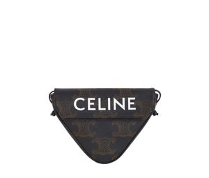 triangle bag in triomphe canvas with celine print tan