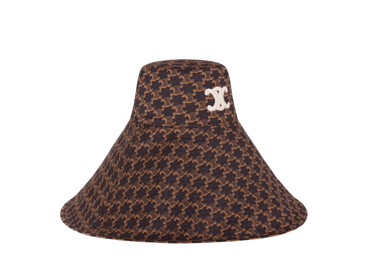 Celine Triomhe Hat In Monogram Cotton Marron Caramel