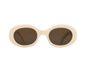 Celine Triomphe 01 Sunglasses In Acetate Ivory With Brown Lenses