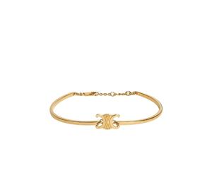 Celine Triomphe Articulated Bracelet In Brass With Gold Finish Gold