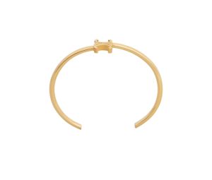 ブレスレット CELINE Triomphe asymmetric in brass cuff with gold finish Celine Triomphe Asymmetric Cuff In Brass With Gold Finish Gold