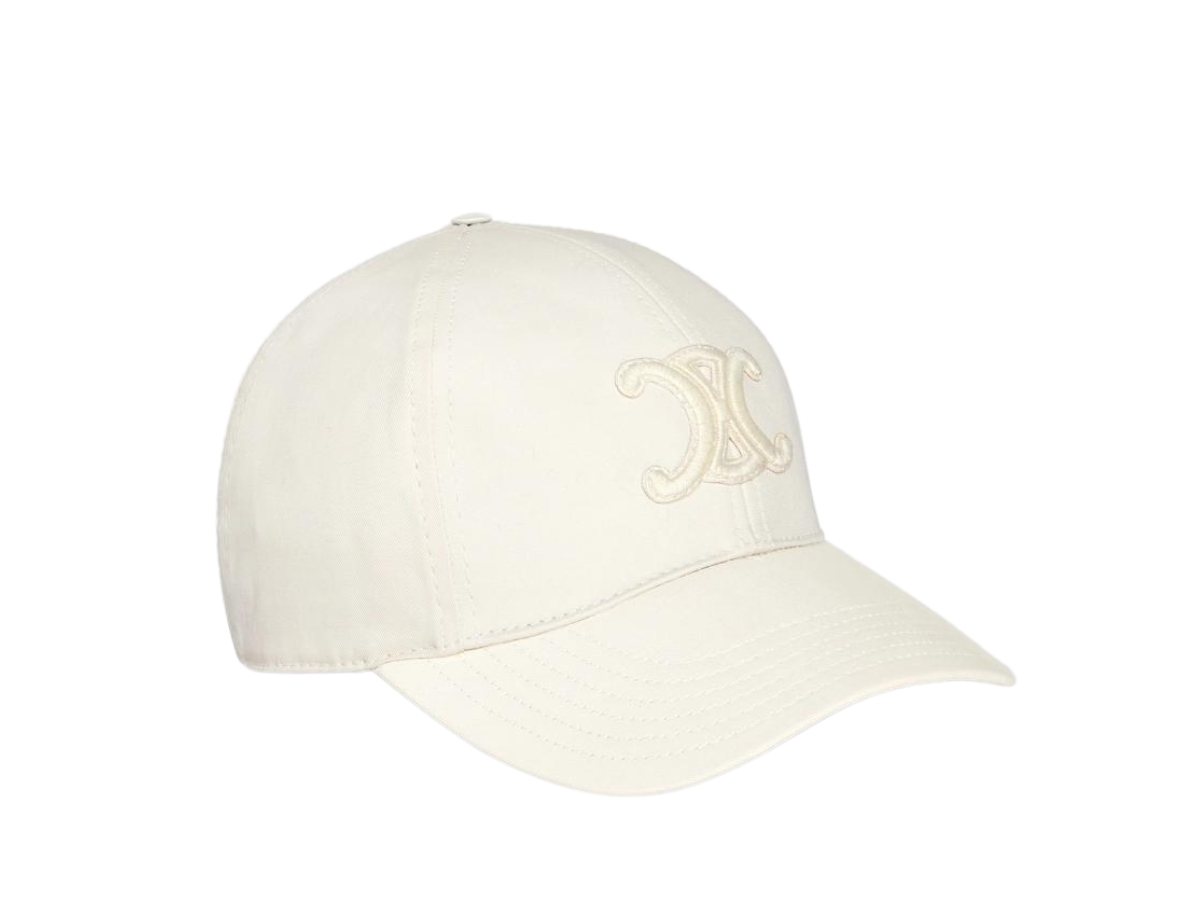 SASOM | accessories Celine Triomphe Baseball Cap In Cotton Ecru