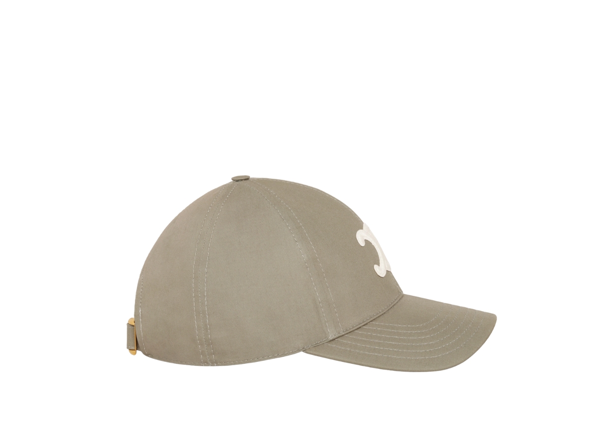 【★希少★】CELINE CAP Sauge Celine Triomphe Baseball Cap In Cotton Dark Taupe