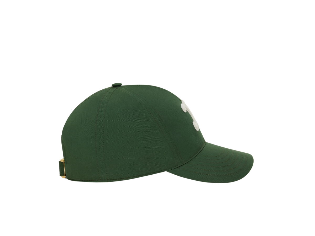 Celine Triomphe Baseball Cap In Cotton Vert Bouteille display picture 3