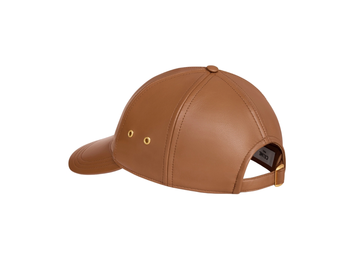 Celine Brown Lambskin Baseball Cap Size Medium Celine leather Baseball cap Brown Black 2 pack for Sale in  main image 2