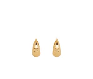Buy Celine Triomphe Bold Hoops In Brass With Gold Finish Gold at Sasom – Authentic and Ready to Ship