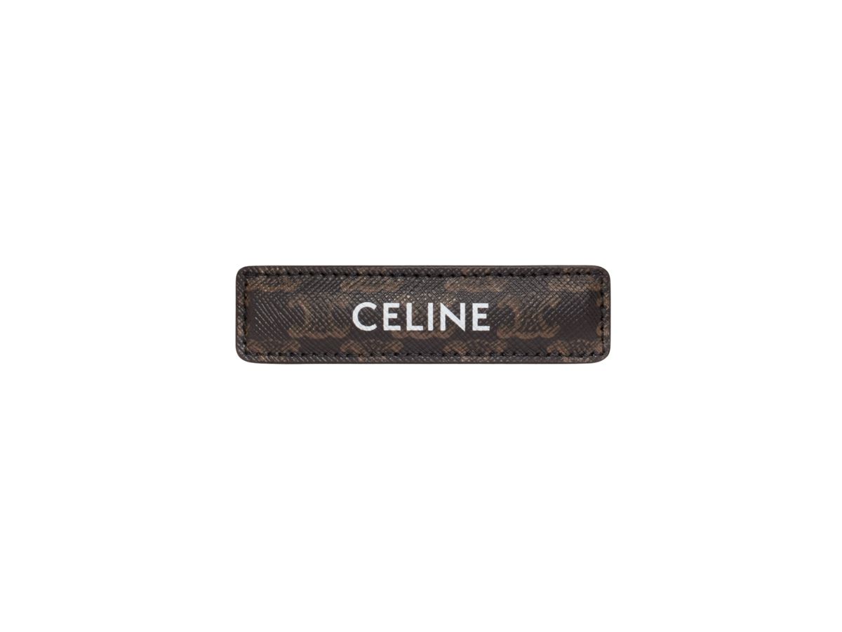 CARD HOLDER IN TRIOMPHE CANVAS WITH CELINE PRINT - TAN
