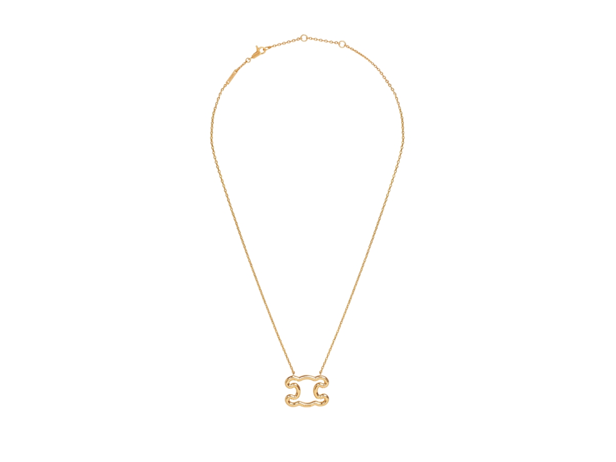 CELINE ネックレス Triomphe Large Necklace 460HT6BRA Triomphe Lock Large Necklace in Brass with Gold Finish